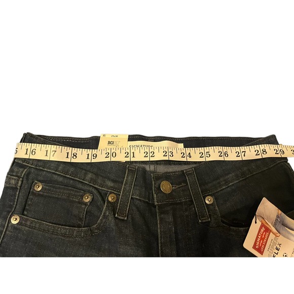 Signature Levi's Stacked Skinny Jeans Mens 29x30 Stretch Mid Rise Blue Dark Wash - Picture 6 of 11